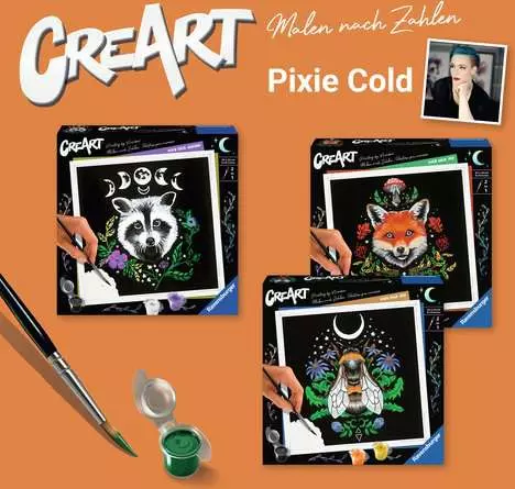 CreArt Pixie Cold: Biene - Malen nach Zahlen für Erwachsene
