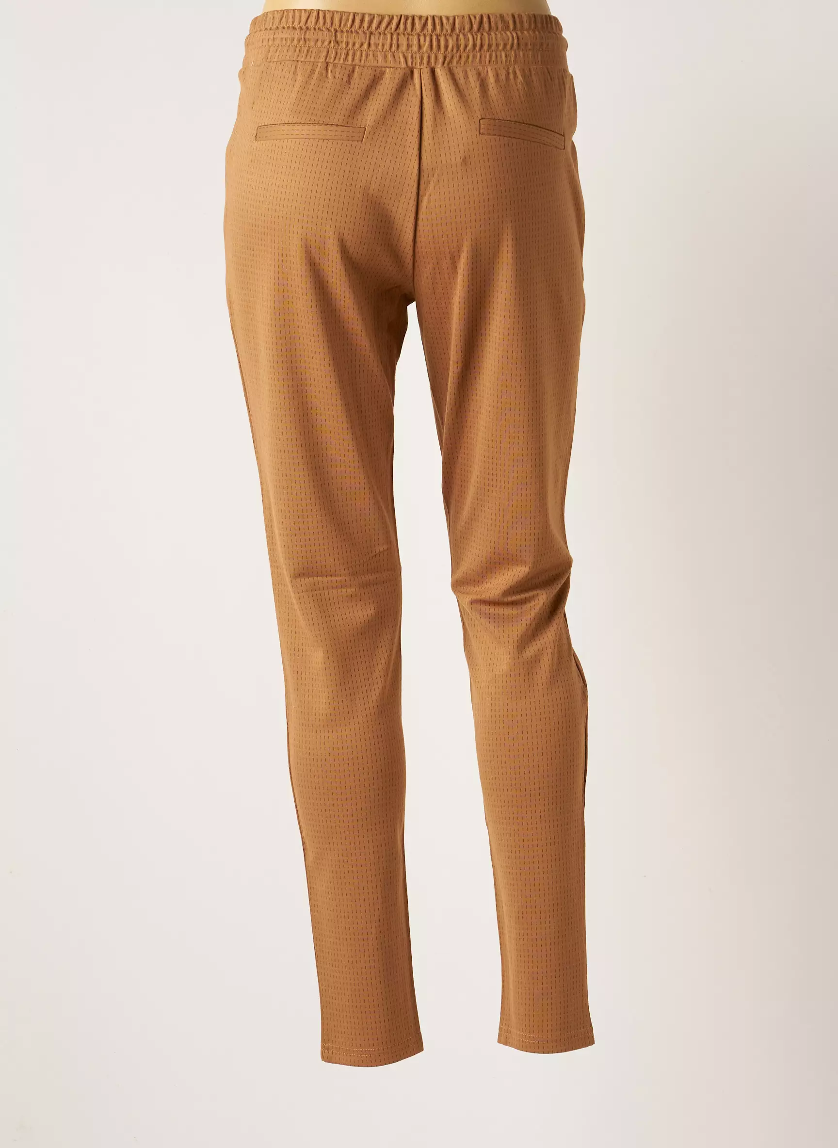 Ichi Pantalons Chino Femme couleur beige