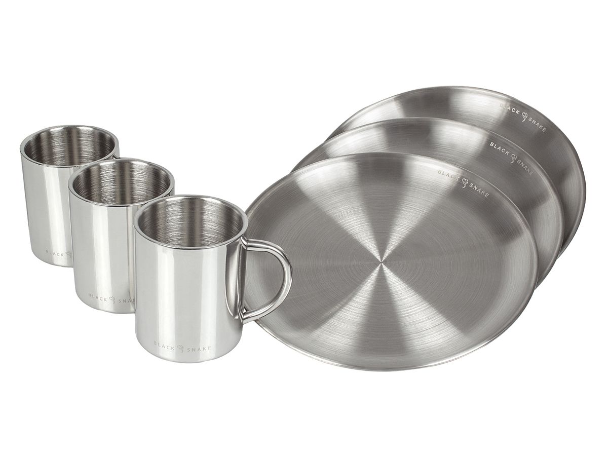 Black Snake 6-teilig Edelstahl Campinggeschirr Set