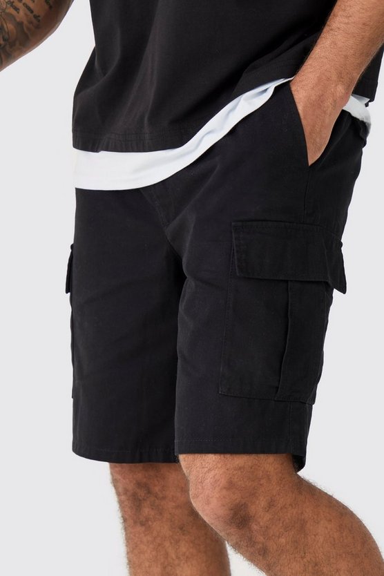 Lockere Cargo-Shorts mit elastischem Bund