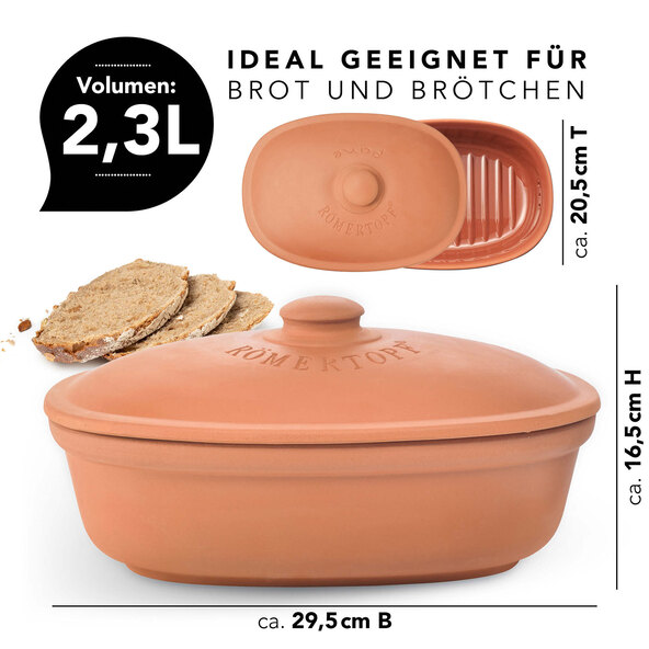 Ovaler Brottopf, terrakotta, 2,3 l
