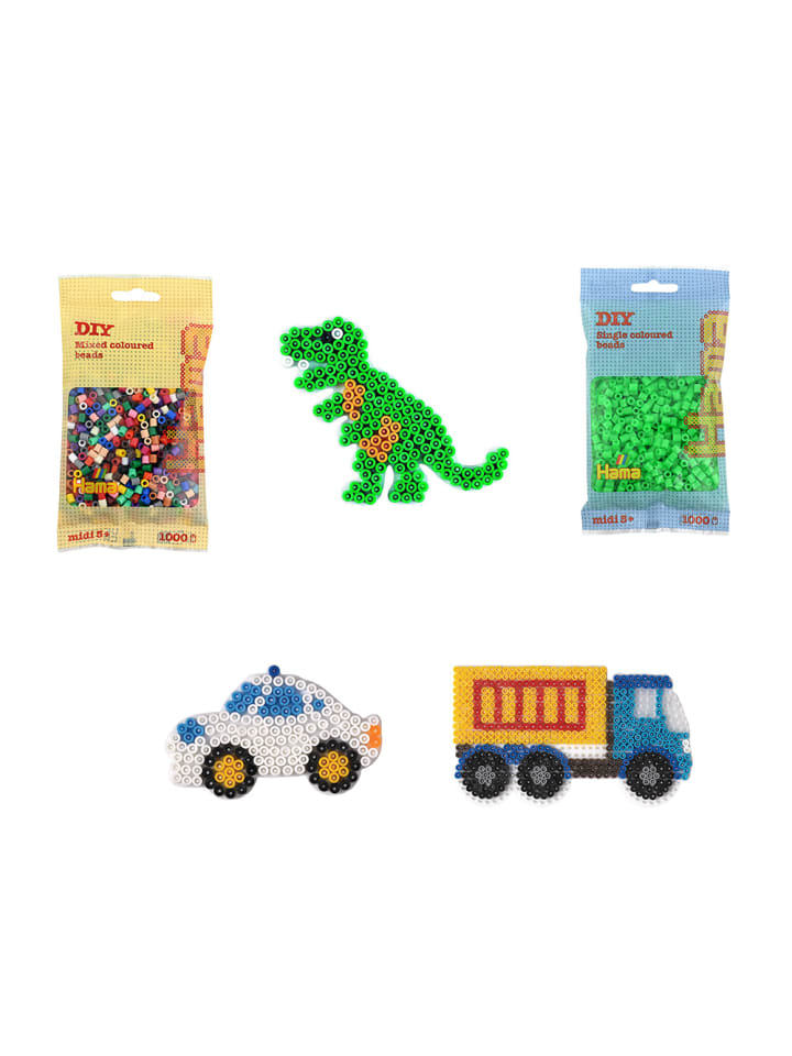 Hama Midi Bügelperlen Auto, Dino, Brummi Set in bunt günstig kaufen onesize