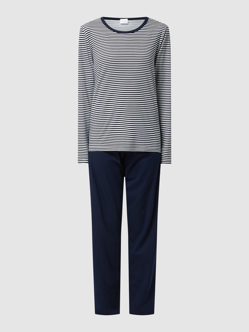 Pyjama aus Jersey Modell 'Paula' in marineblau