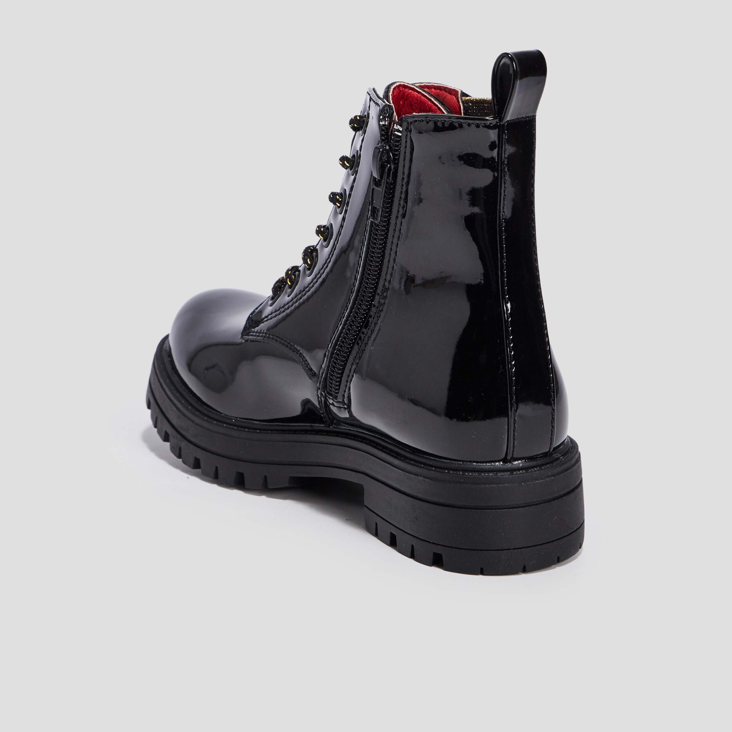 Bottines crantées vernies noir fille | La Halle