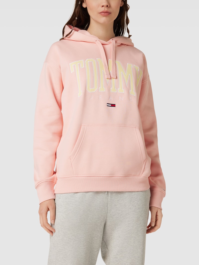 Hoodie mit Label-Stitching Modell 'POP' in apricot