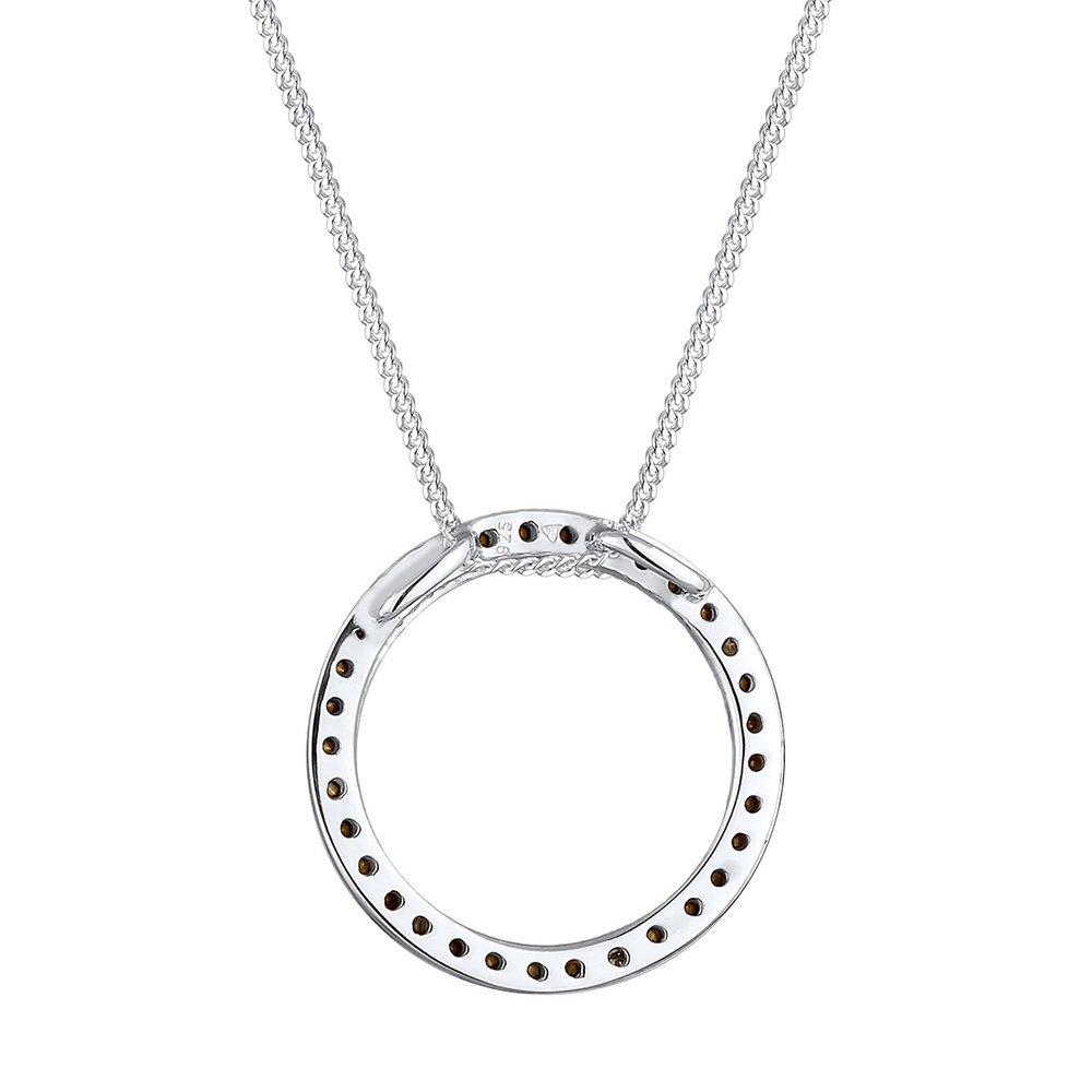 Elli Elli Collier Femmes Cercle Pendentif Classique avec Cristaux en Argent Sterling 9 collier