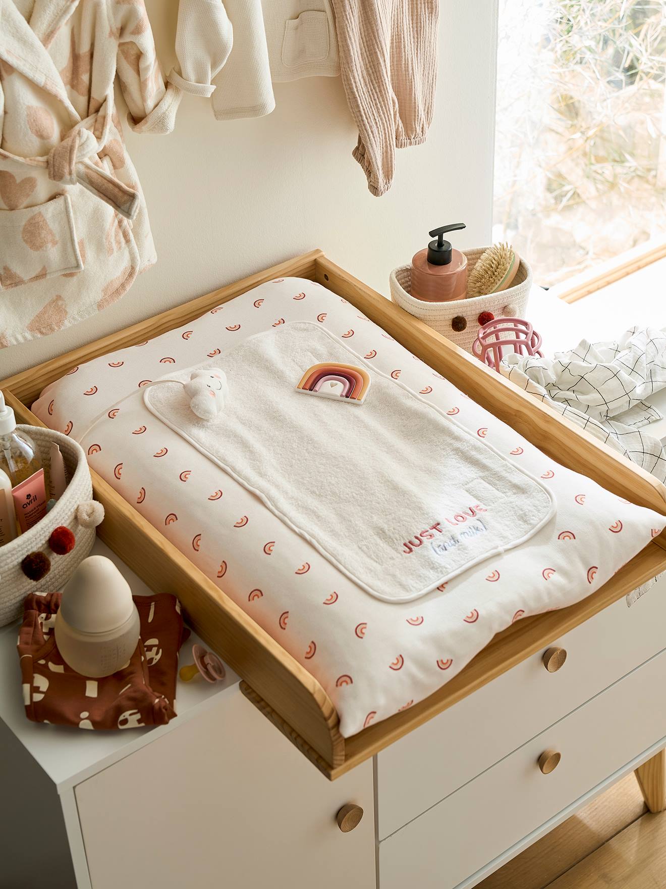 Vertbaudet Baby Wickelauflage HAPPY SKY Bio-Baumwolle - mehrfarbig