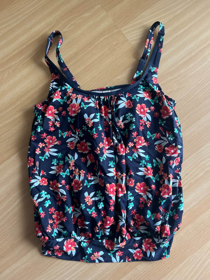 LASCANA Tankini-Oberteil in Dunkelblau/ Bunt günstig kaufen 40