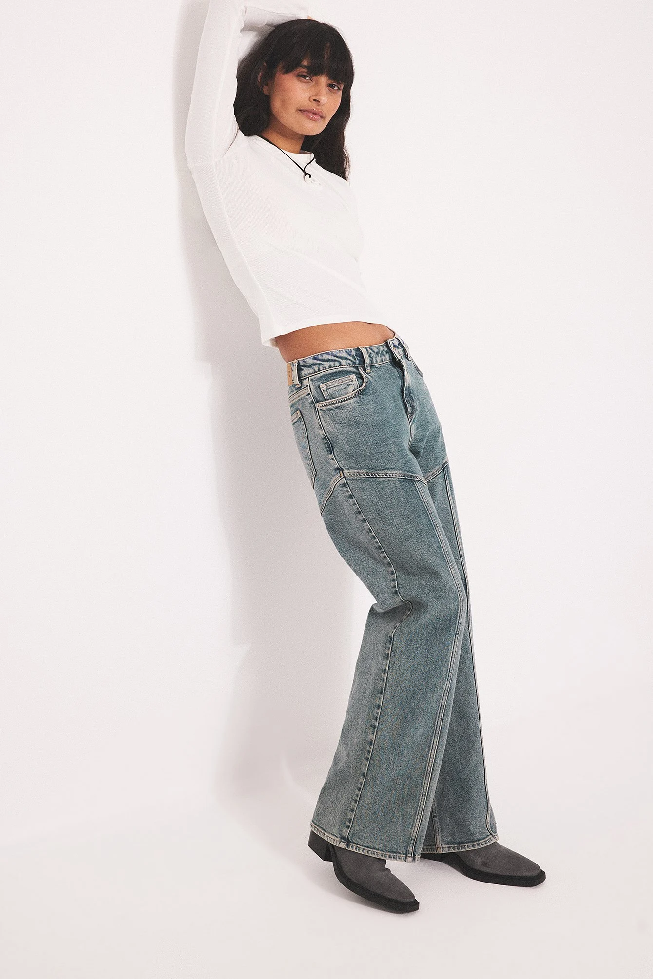 Straight Seam Detail Denim