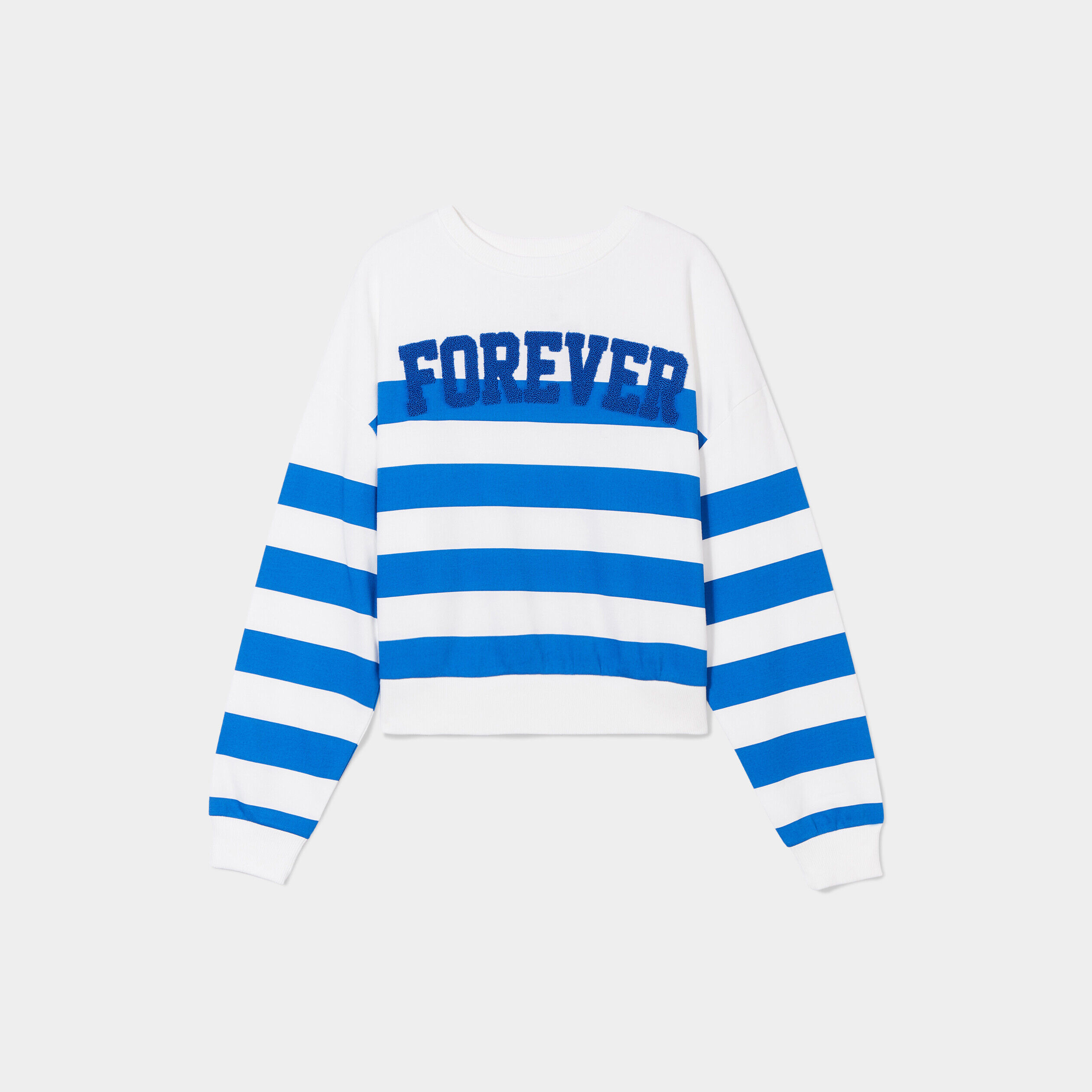 Sweat oversize manches longues bleu femme | Cache Cache