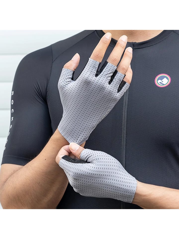 Rockbros Rockbros Atmungsaktive Kurzfinger-Fahrradhandschuhe Grün S in Grau günstig kaufen
