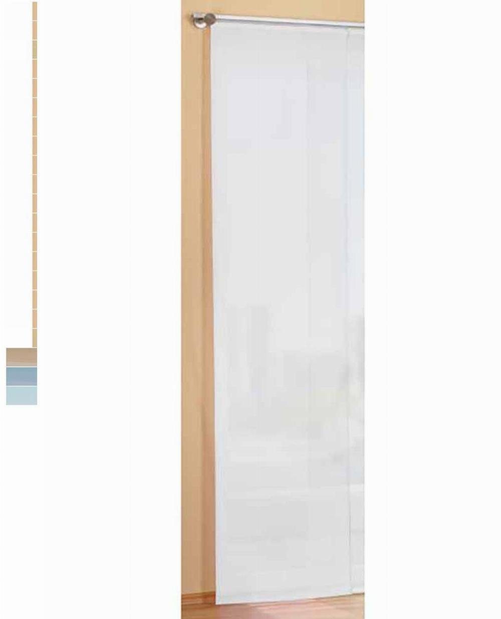 Schiebegardine, Gardinenbox, Klettband (1 St), transparent, Voile, Flächenvorhang unifarben inkl. Paneelwagen 85589