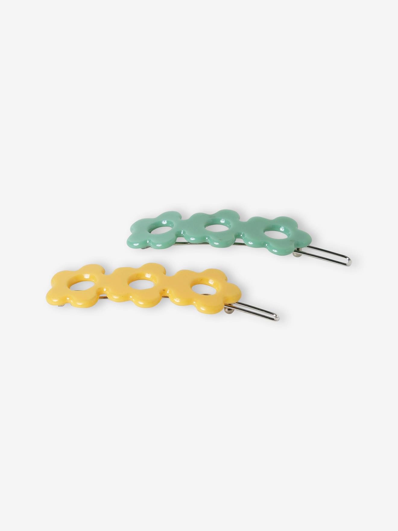 Lot de 2 barrettes fille marguerites jaune