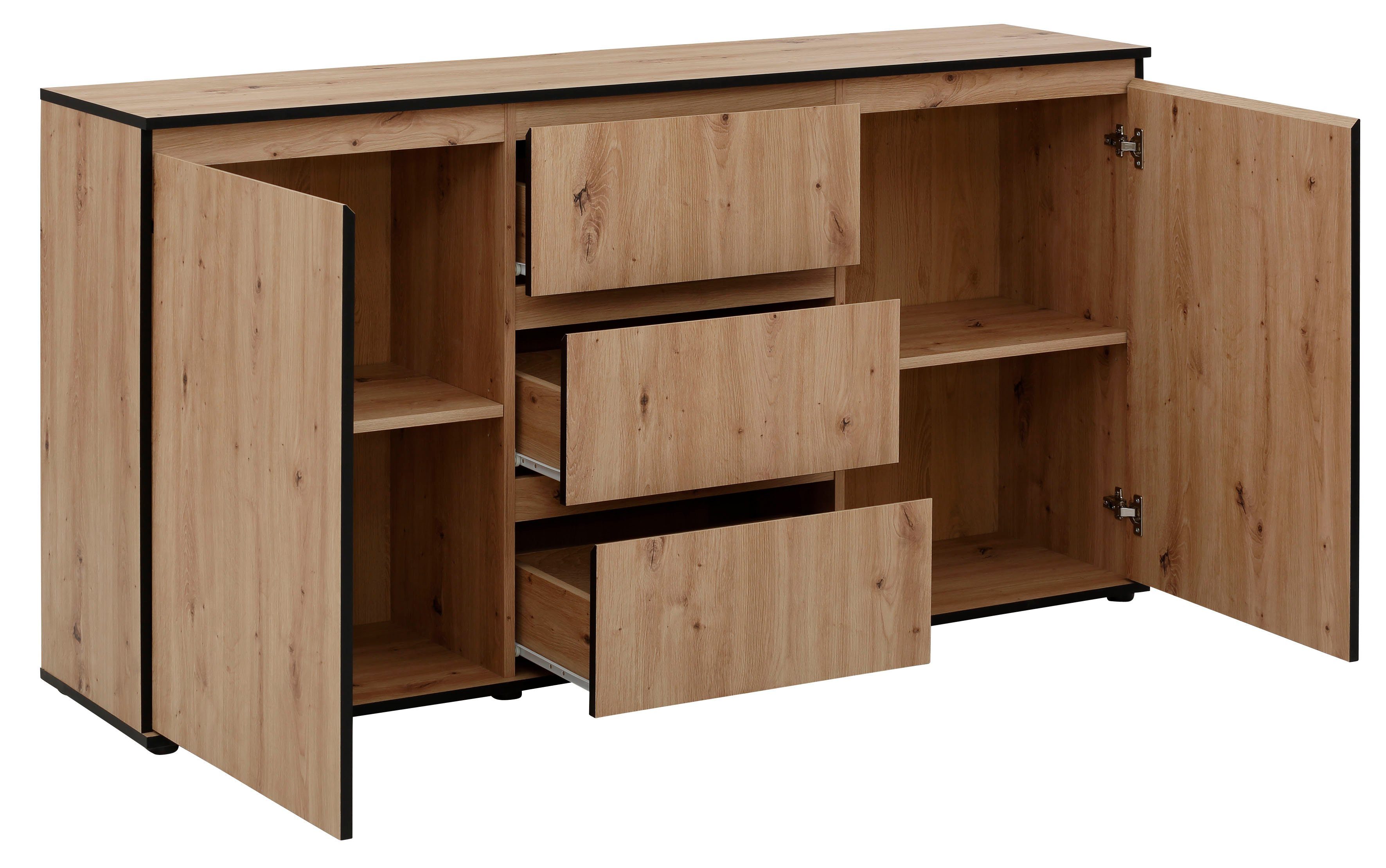 HELA Sideboard Ariana, mit angeschrägten Griffmulden, Breite 160 cm