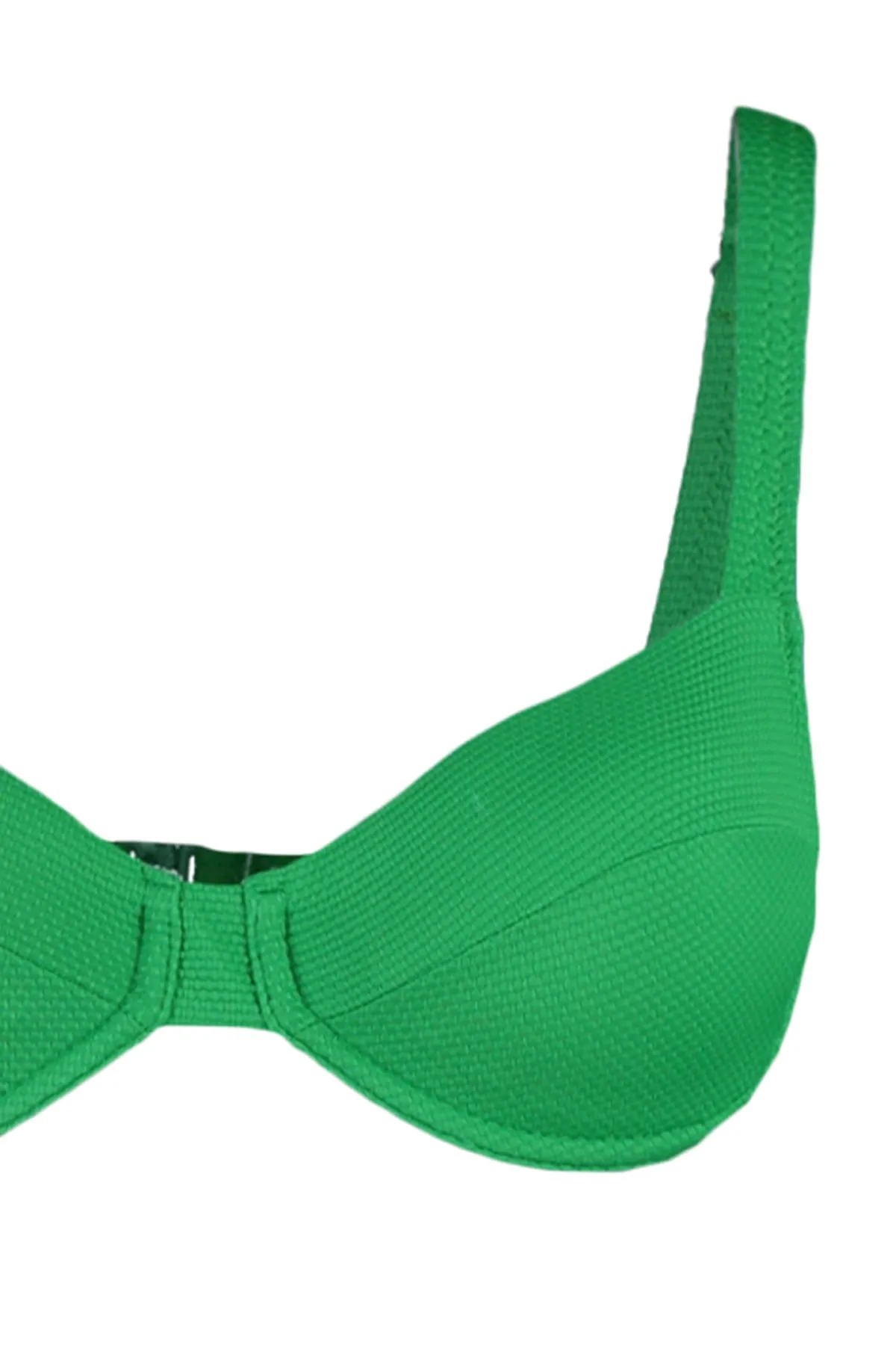 Trendyol Collection  Grünes strukturiertes Bügel-Bikinioberteil TBESS23BU00066