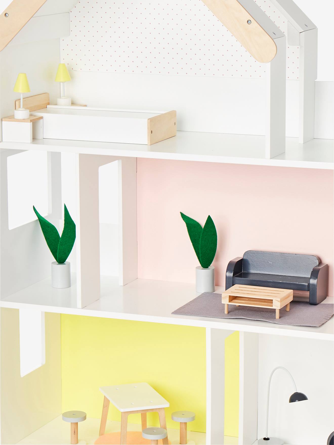 Maison de poupée mannequin en bois FSC® multicolore