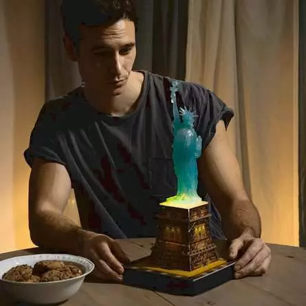 Ravensburger Freiheitsstatue bei Nacht