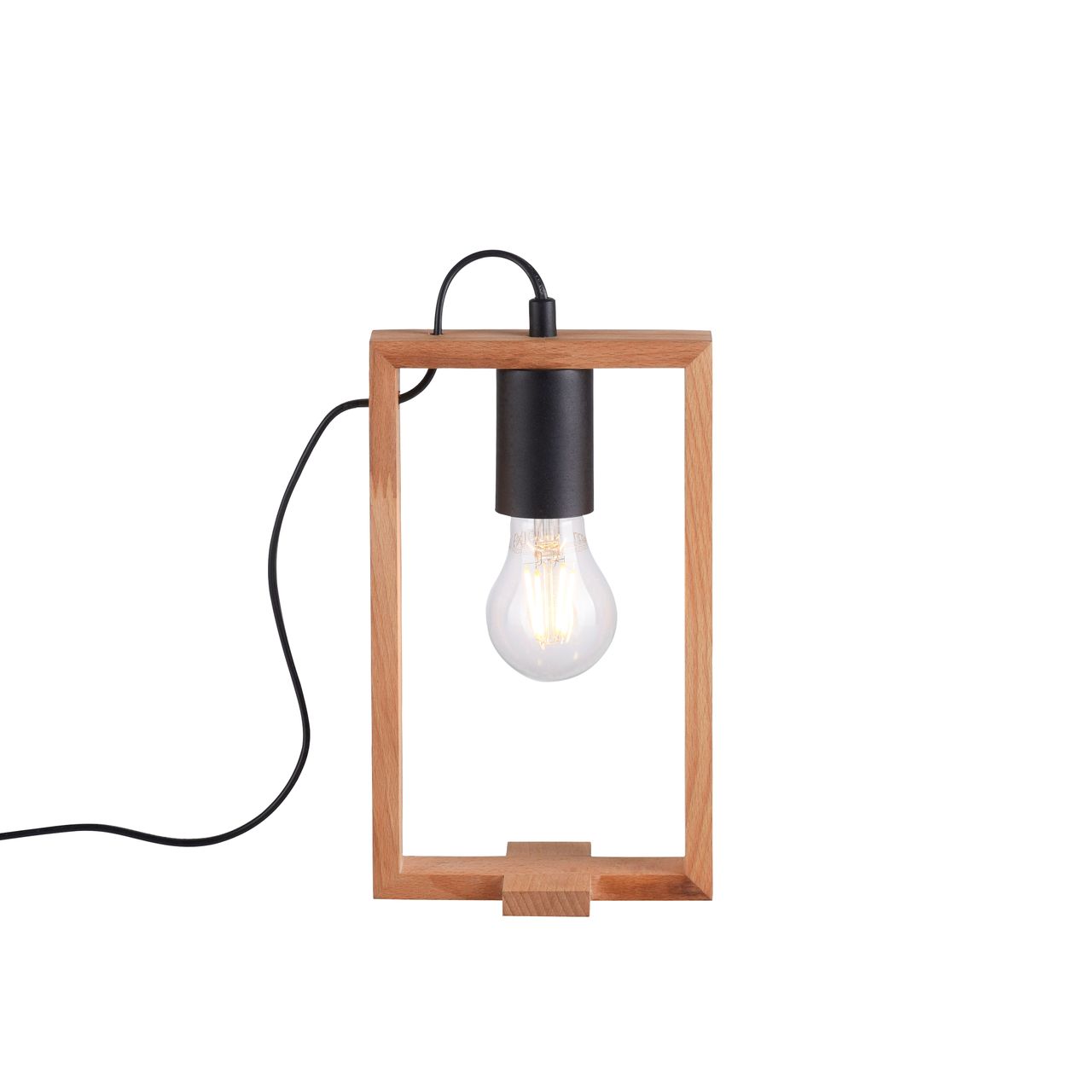 JUST LIGHT LeuchtenDirekt Tischleuchte FRAME, 1xE27/max. 60W, Innenleuchte, IP20, Metall und Holz
