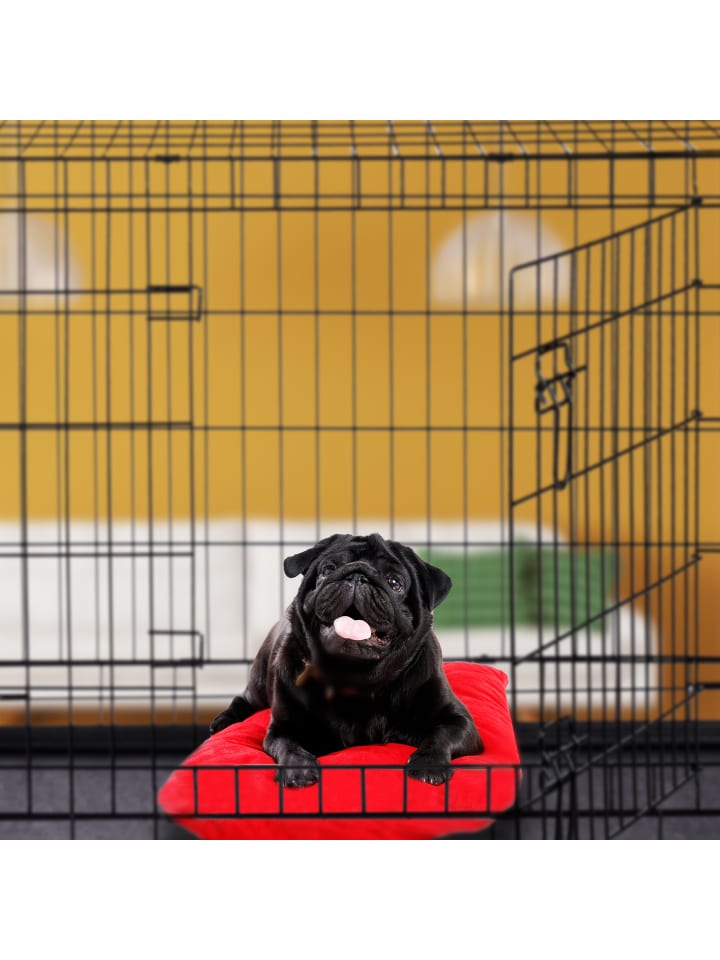 relaxdays Hundekäfig in Schwarz - (B)61,5 x (H)55 x (T)47 cm günstig kaufen onesize