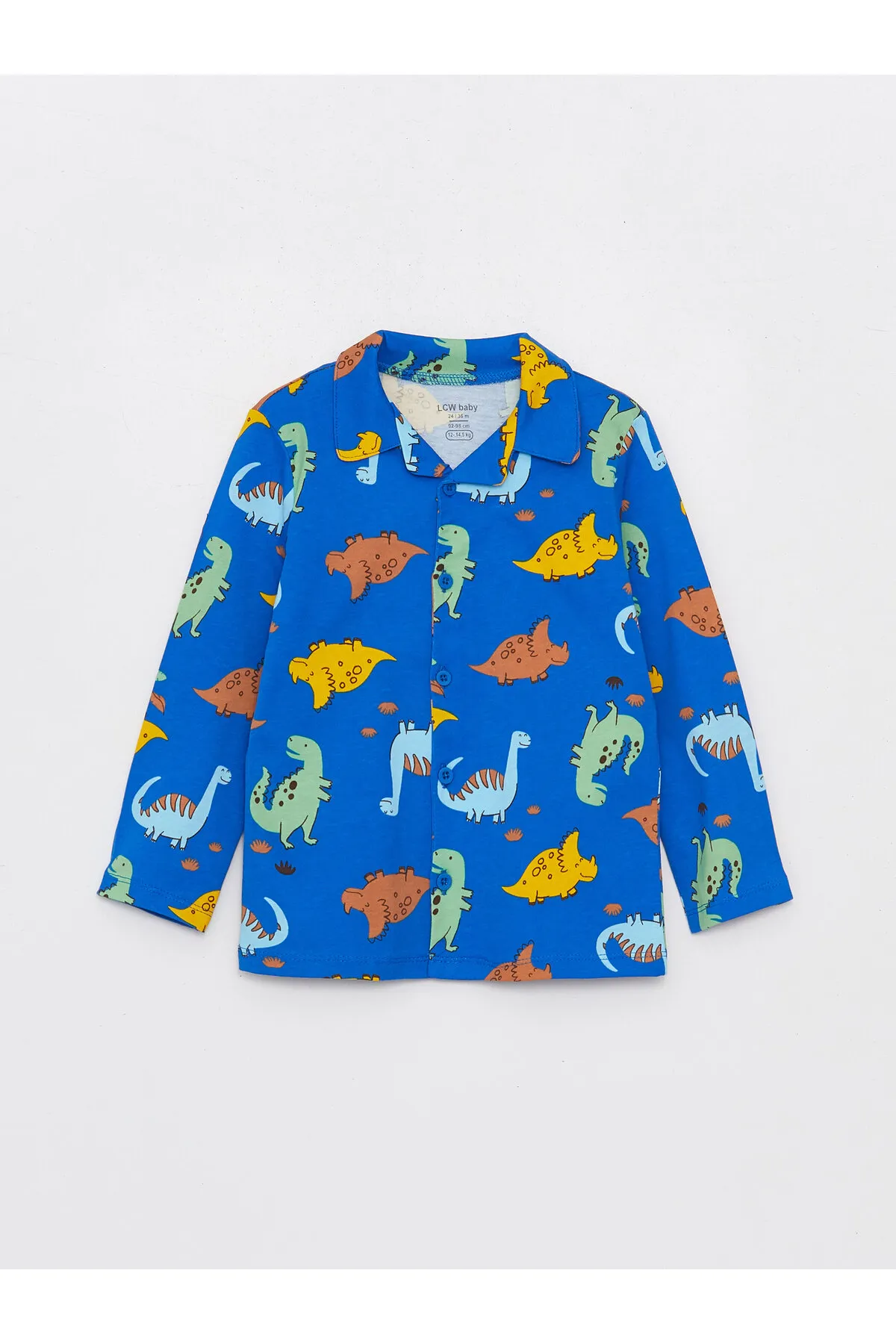 LC Waikiki  Langarm-Pyjama-Set für Jungen mit Hemdkragen und Muster