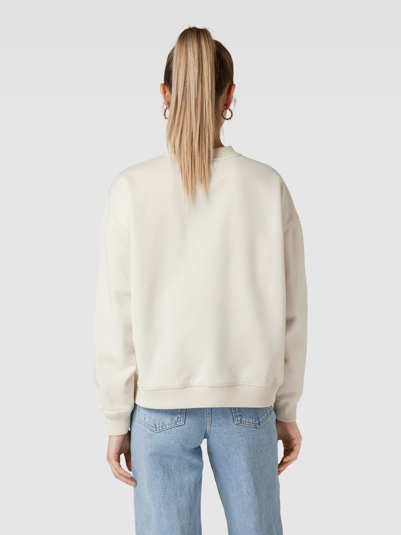Sweatshirt mit Label-Detail Modell 'CHENILLE' in beige