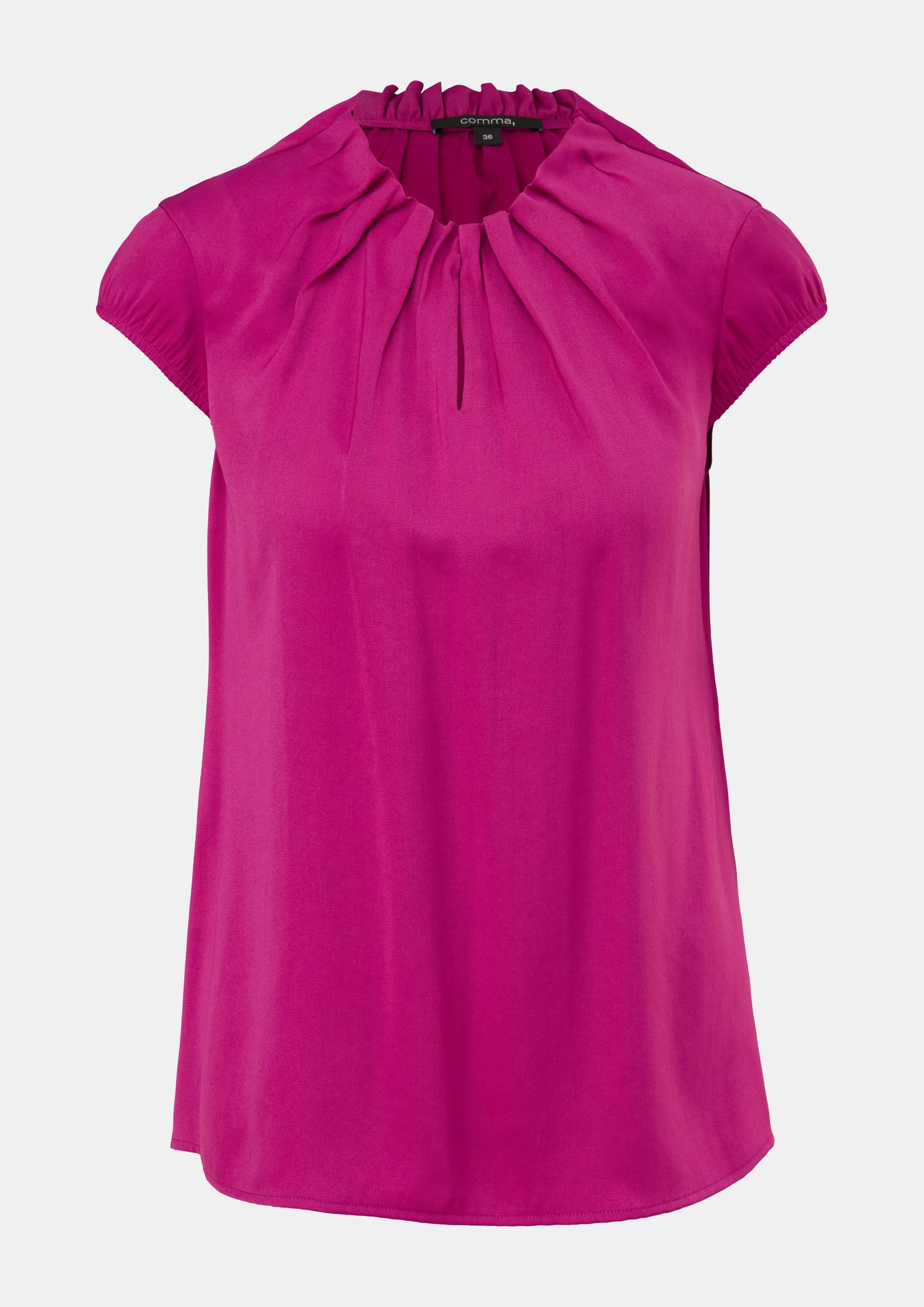 Satinbluse aus Viskosemix - pink
