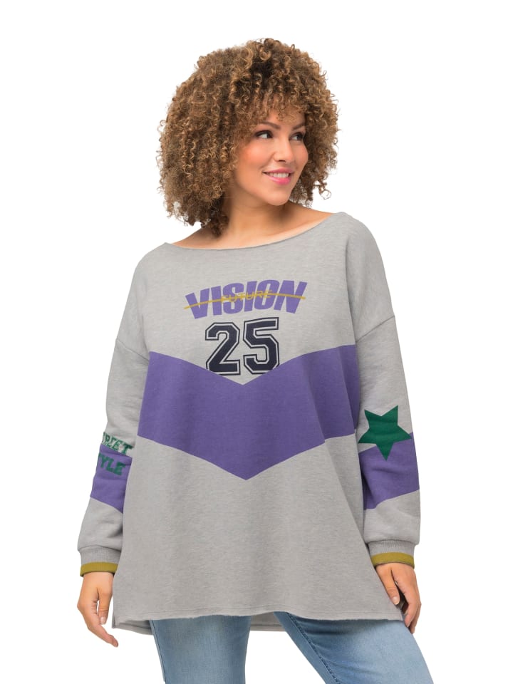 Ulla Popken Pullover in hellgrau mélange günstig kaufen 46-48
