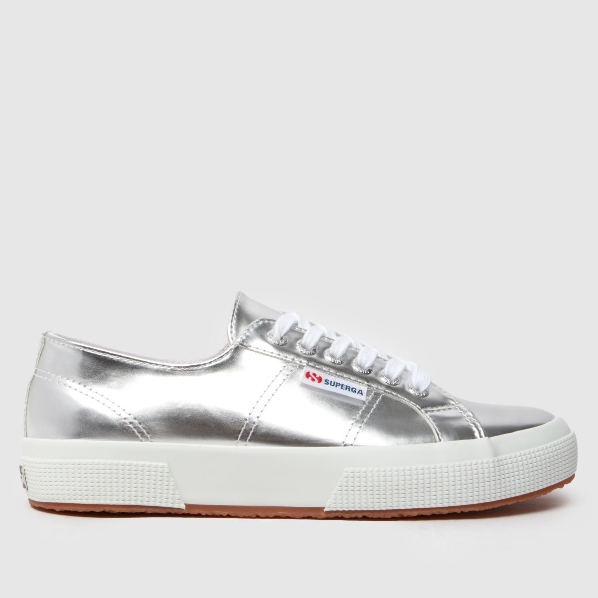 Superga 2750 – Silverfärgade sneakers med spegeleffekt