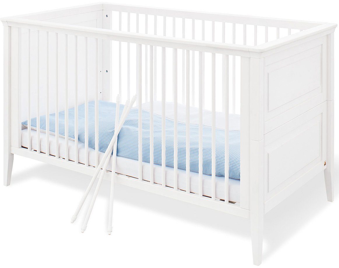 Pinolino® Babyzimmer-Komplettset Smilla, extrabreit, (Set, 3-St., Kinderbett, Wickelkommode), mit Kinderbett, 2-trg. Schrank und extrabreiter Wickelkommode