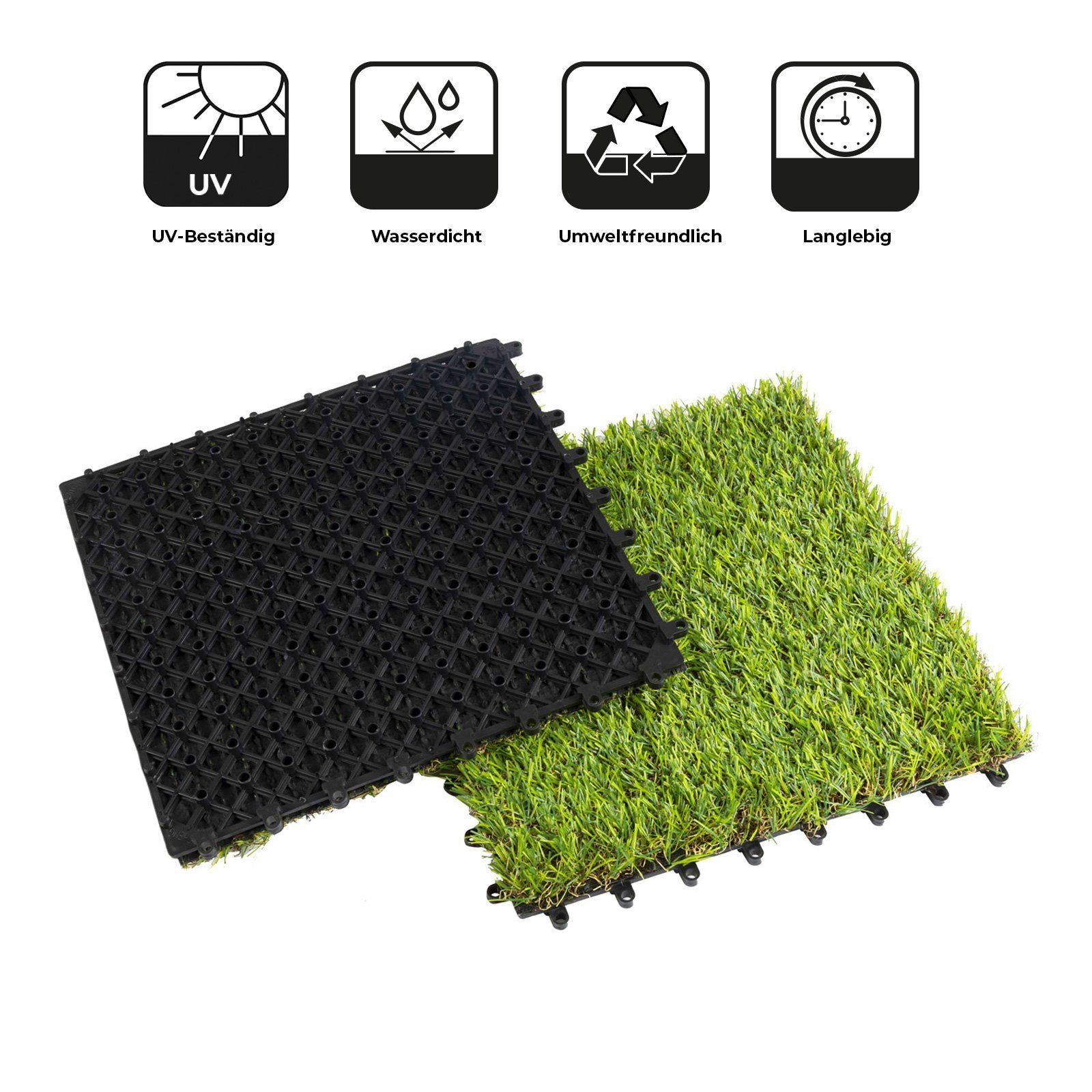 Floordirekt Klickfliese 30 x 30 cm, Terrassenfliese mit Drainagefunktion, WPC-Fliese, 1 St.