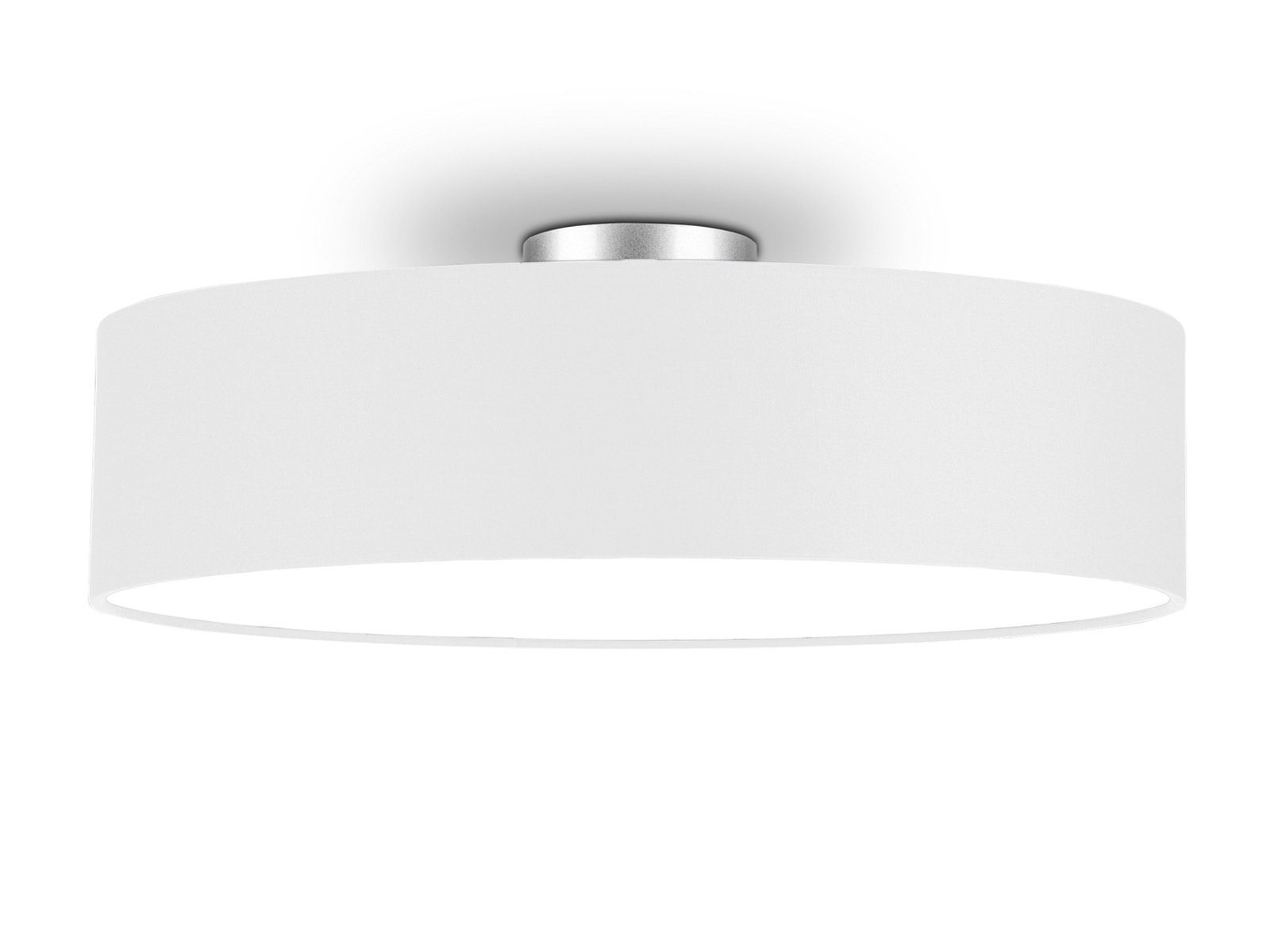 meineWunschleuchte Deckenleuchte, ohne Leuchtmittel, Designer-Lampe Stoff Lampenschirm Baushaus über-n Esstisch, Ø50cm Weiß