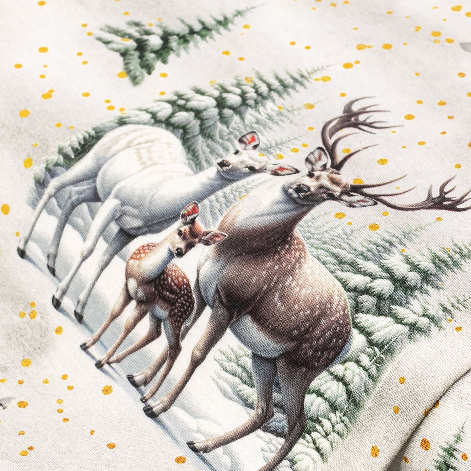Dekostoff Rehfamilie Winterland 
