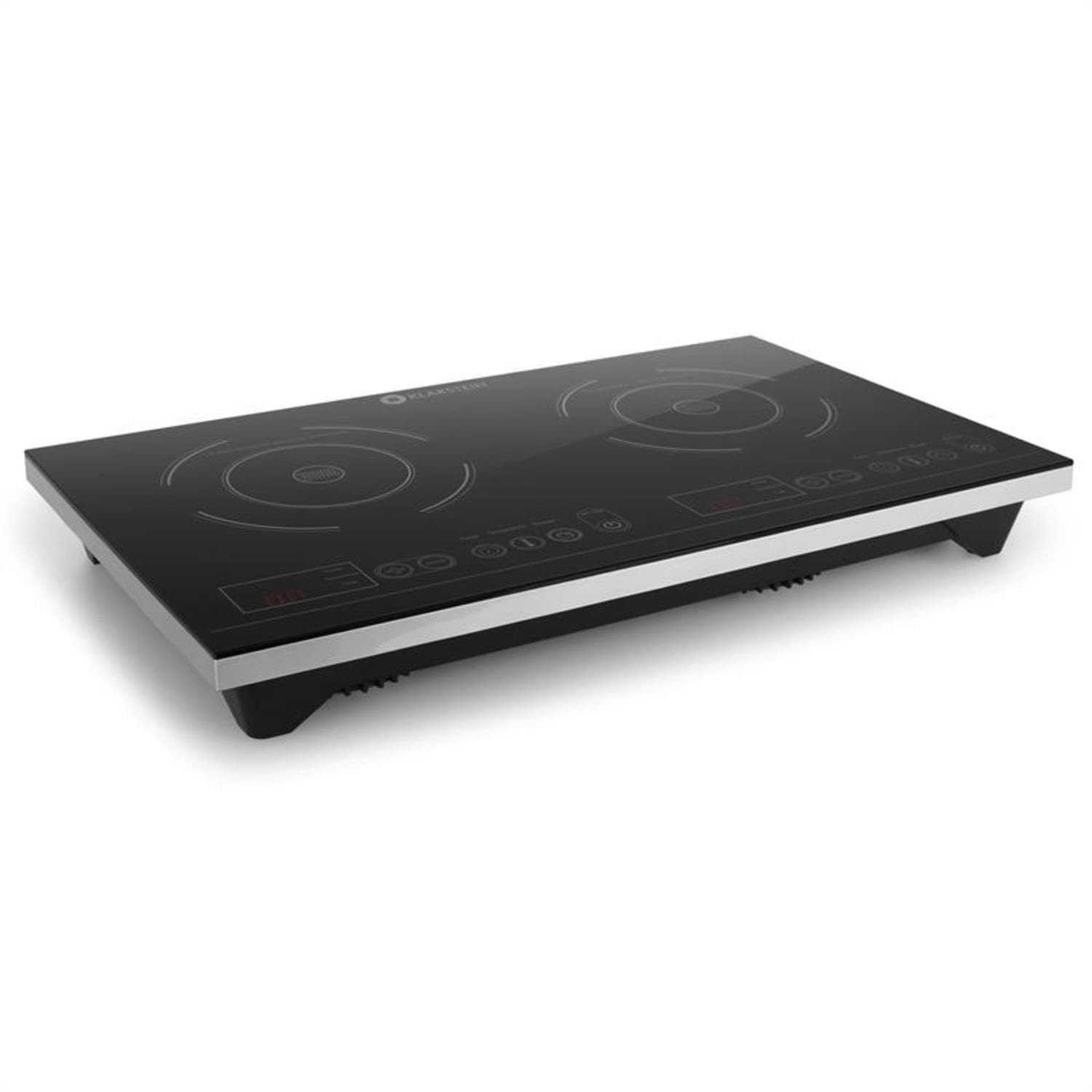 Klarstein Induktions-Kochfeld VariCook XL Doppel-Induktions-Kochfeld 3100W Timer 240°C Touch CP3-VARICOOK XL-H, Induktionskochfeld 2 Zonen Glaskeramik Kochfeld Induktion