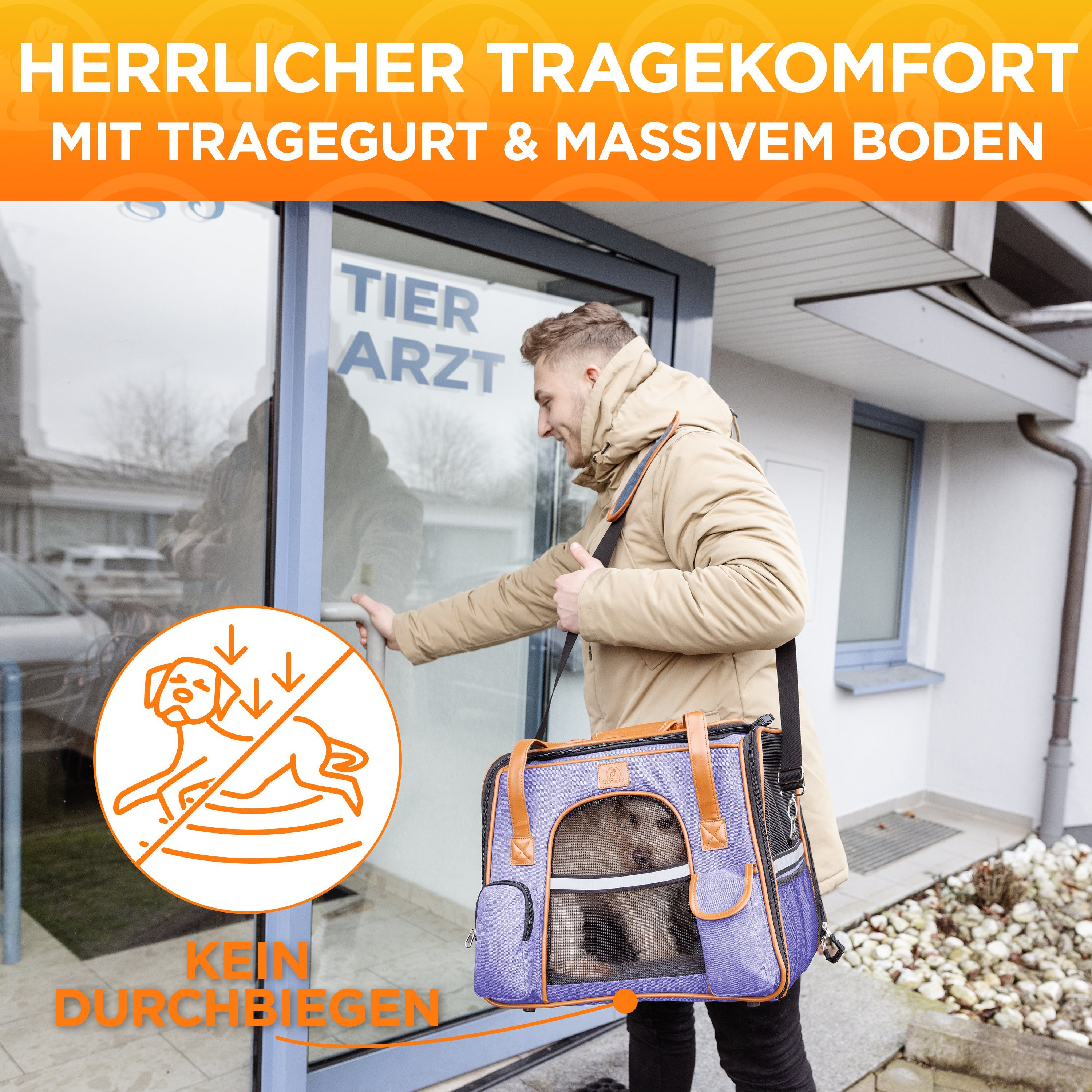 Tierhood Tiertransporttasche Faltbare Tragetasche für Hund & Katze Hundetasche - Katzentasche