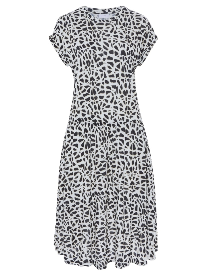 LASCANA Jerseykleid in creme-schwarz bedruckt günstig kaufen