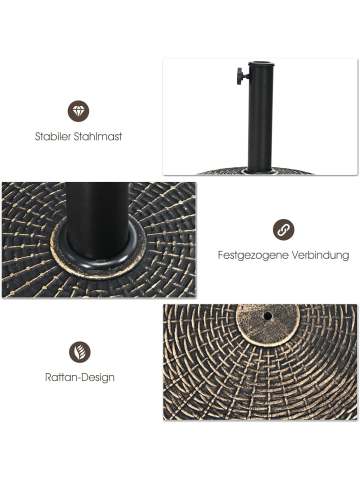 COSTWAY Sonnenschirmständer 38-48mm in Schwarz günstig kaufen onesize