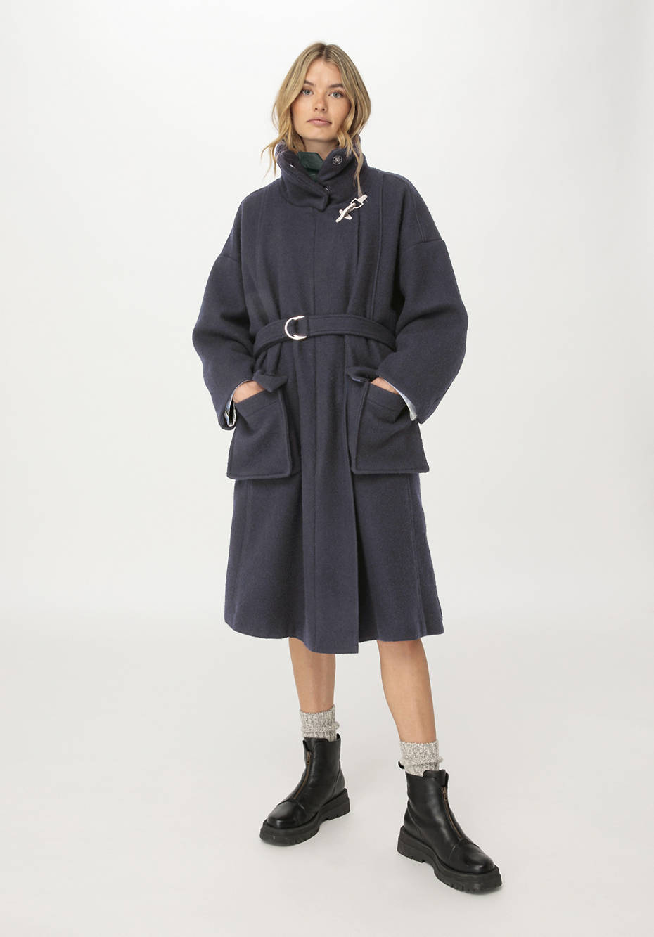 WUNDERKIND X HESSNATUR Mantel aus reiner Bio-Merinowolle