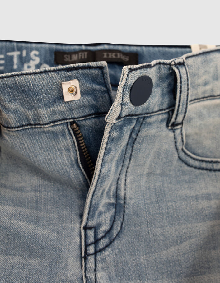 Jean slim bleu avec ceinture tressée garçon