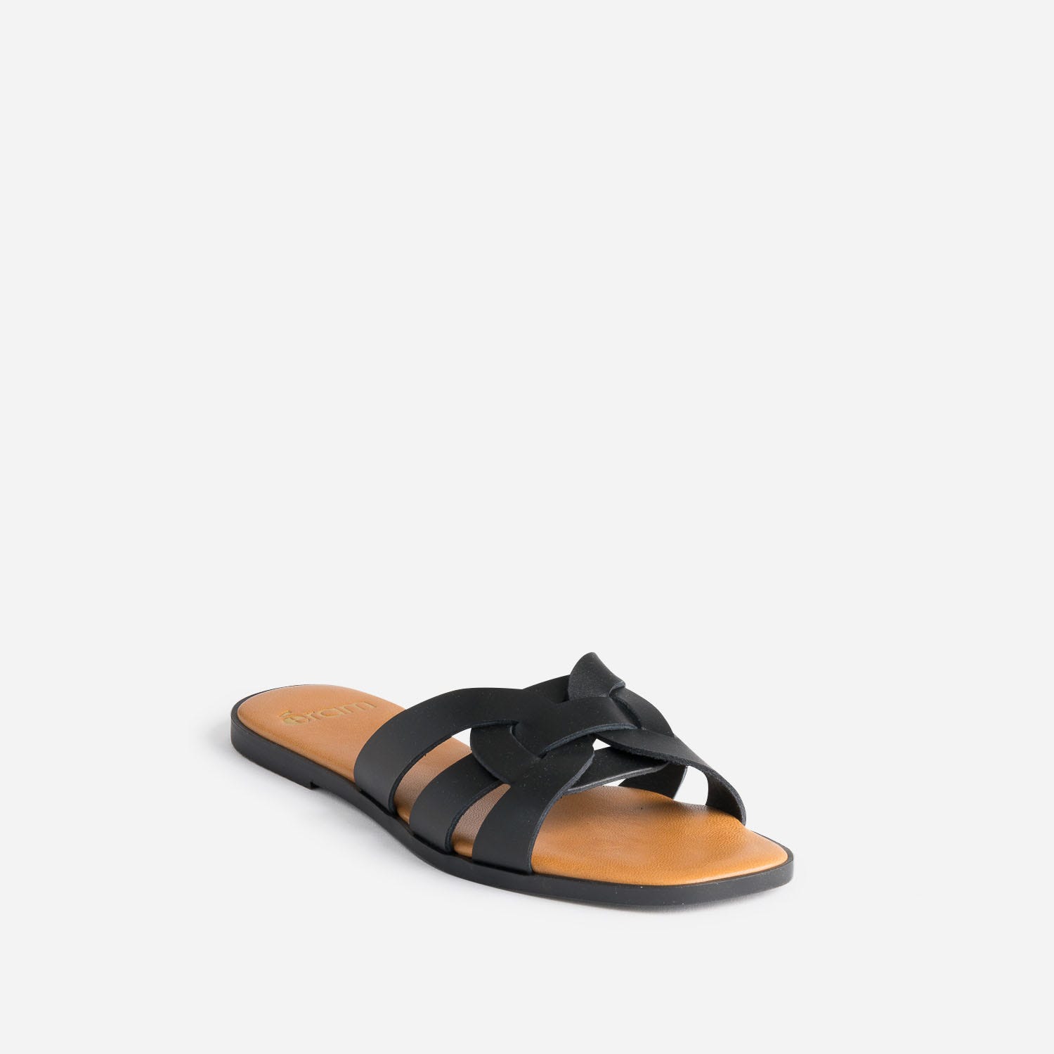 Mule noire en cuir