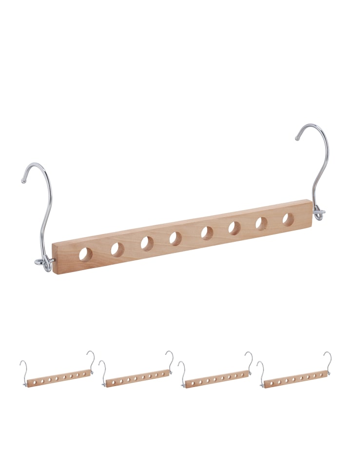 relaxdays 5 x Raumsparbügel in Natur/ Silber günstig kaufen onesize