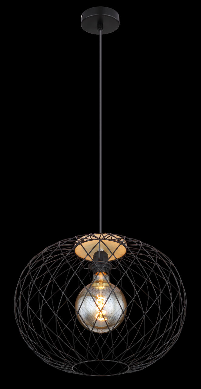 Globo Lighting - LACKY - Hängeleuchte Metall schwarz matt, 1x E27