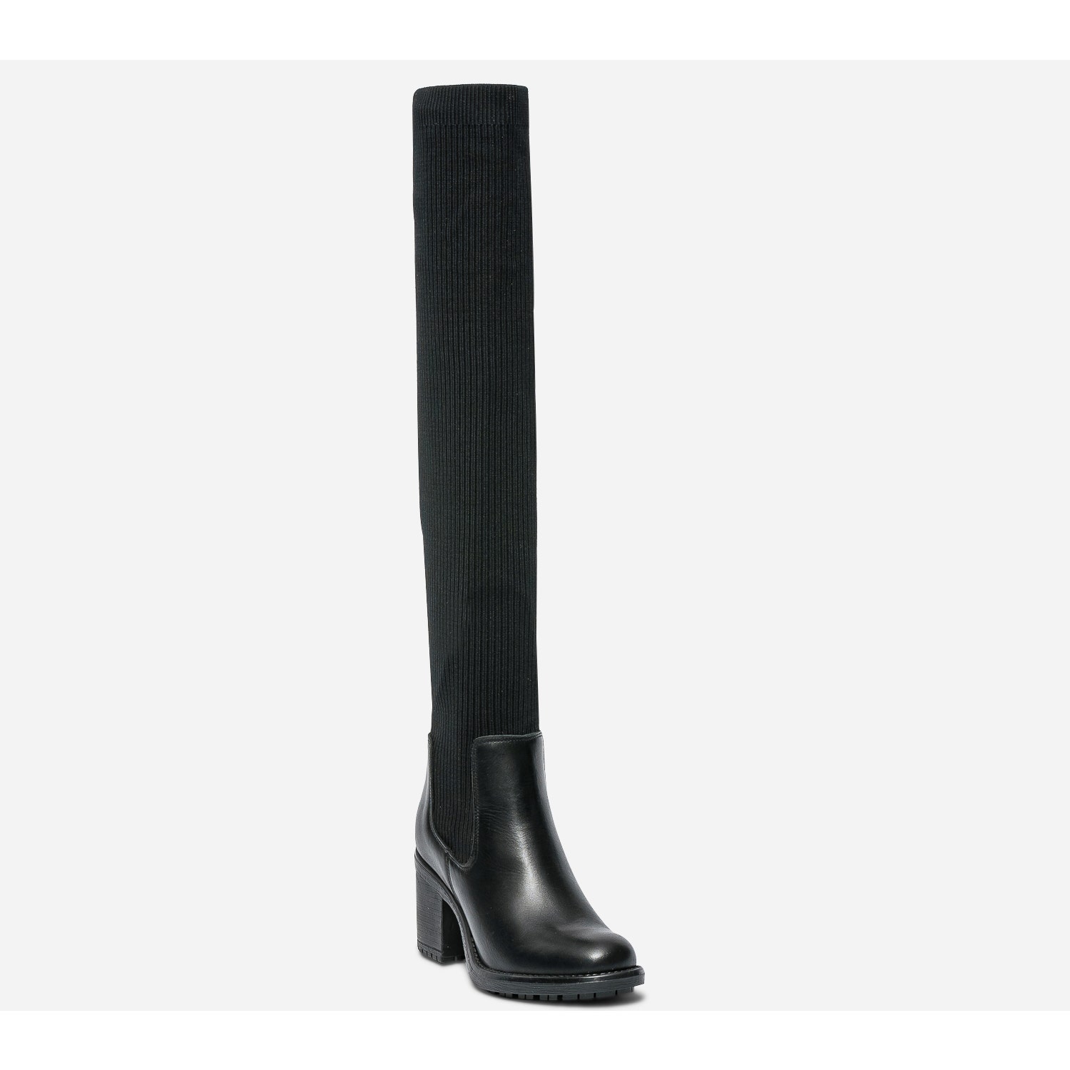 Botte chaussette en cuir noir