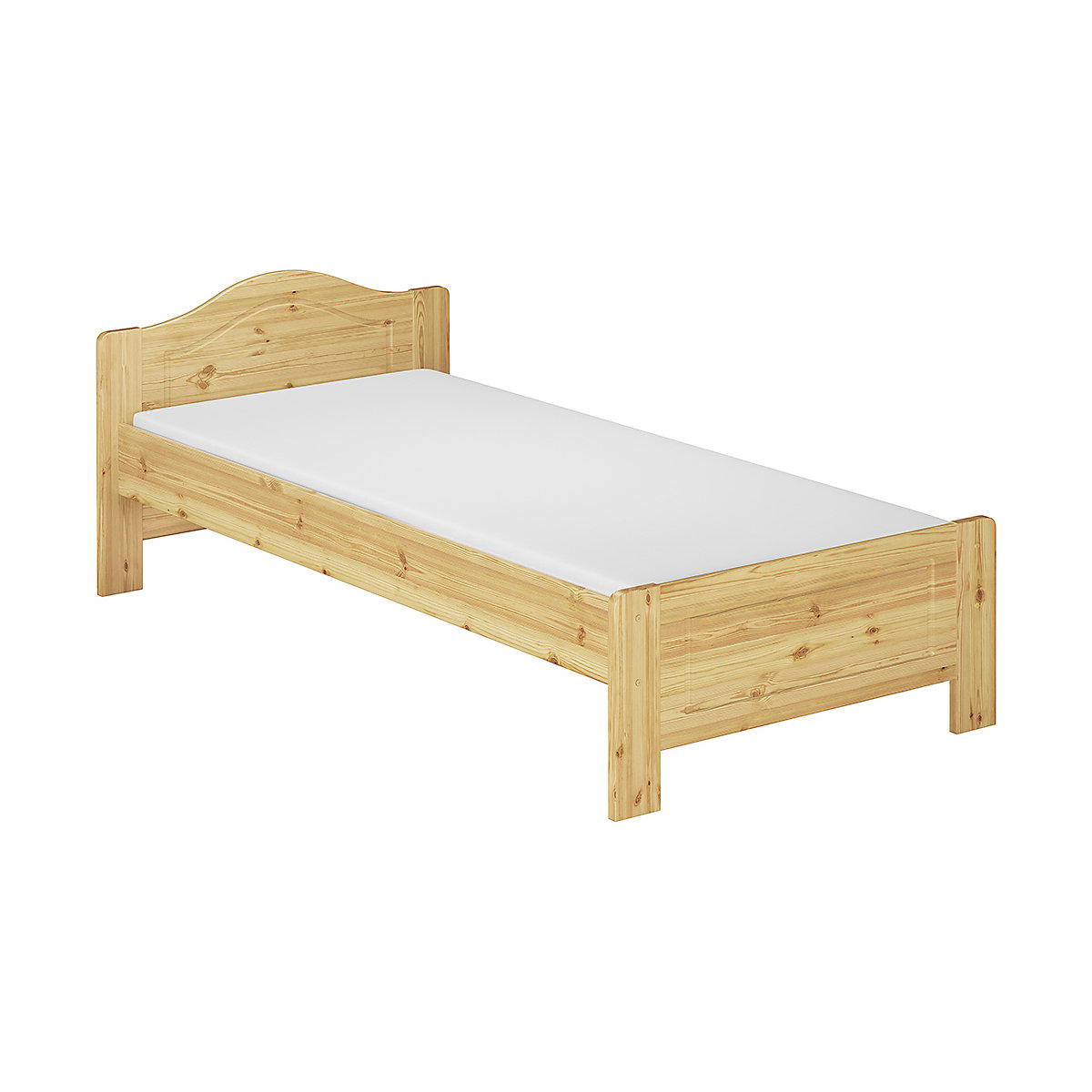 Holzbett Landhaus 90x200 Kiefer mit Rost und Matratze