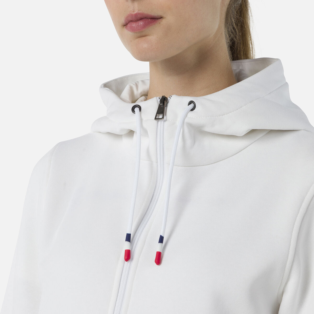 Logo Damensweatshirt mit Kapuze und durchgehendem Reißverschluss