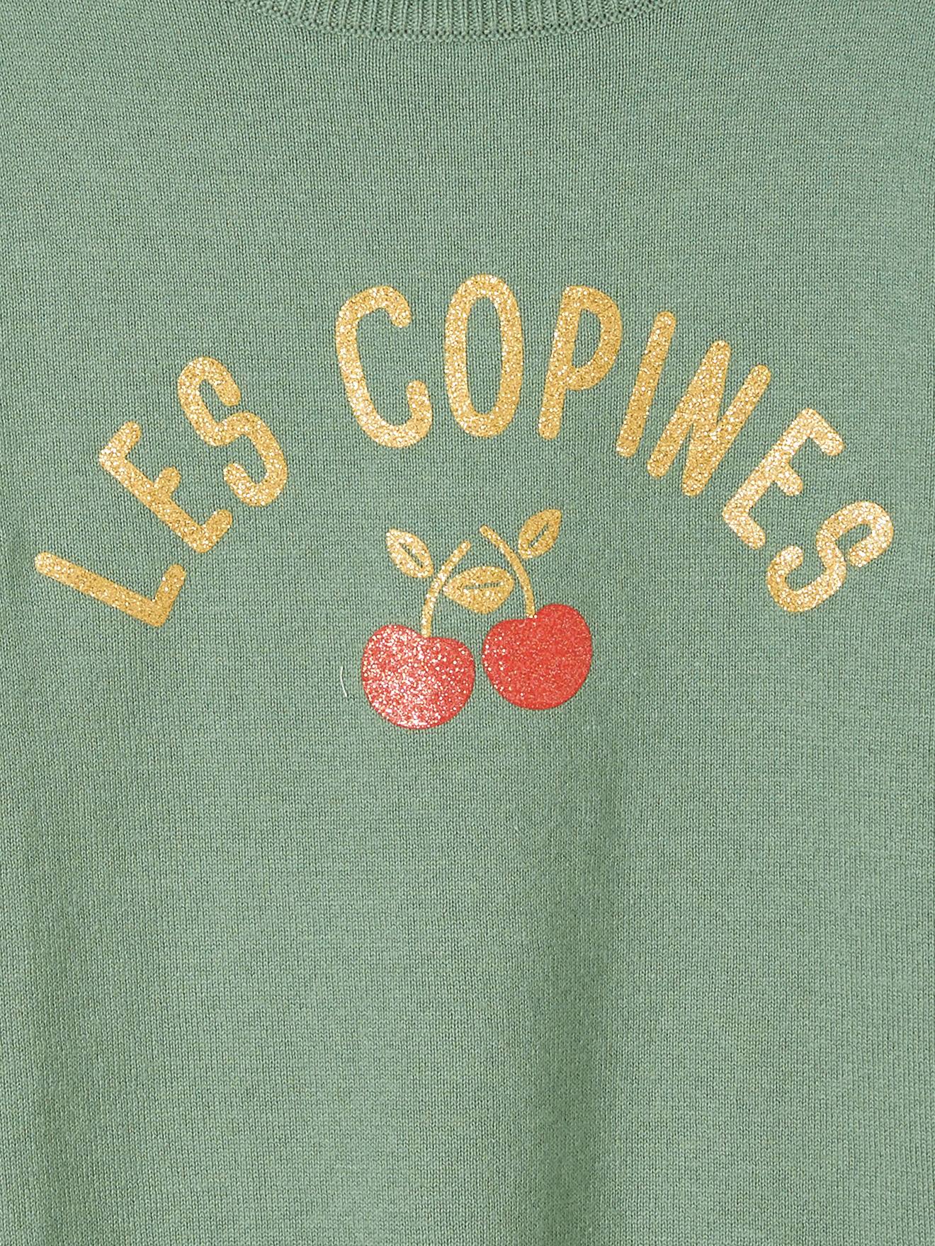 Pull Basics à message détails irisés fille framboise