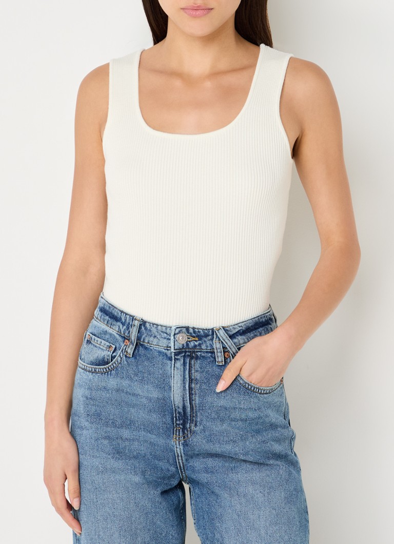 Selected Femme Jenny rib knitted tank top with stretch