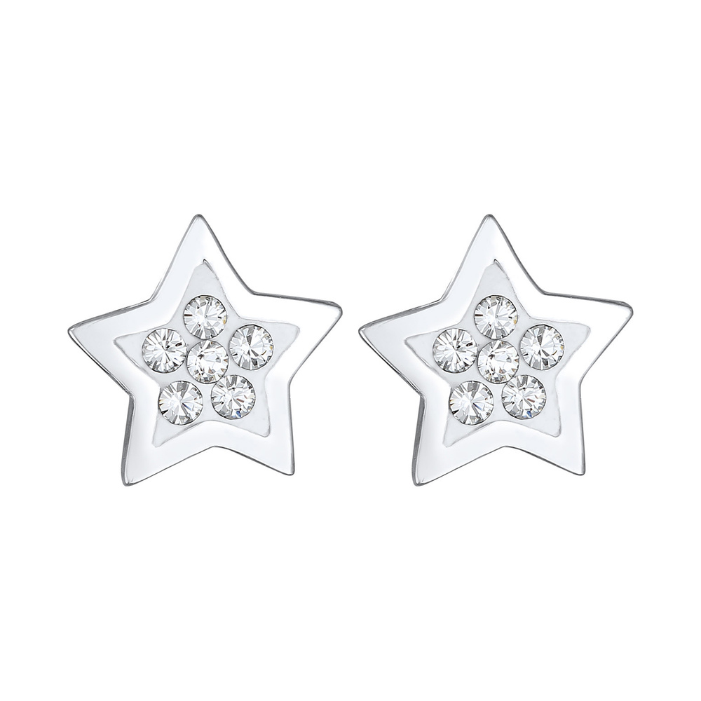 Elli Elli Boucles d'Oreilles Étoile Astro Tendance Cristal Clous d'Oreilles Femme en 9 Boucles d'oreilles