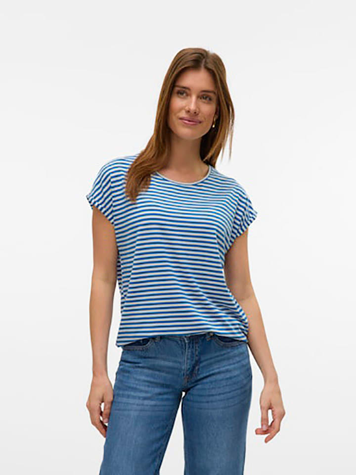 Vero Moda Shirt in Blau/ Weiß günstig kaufen