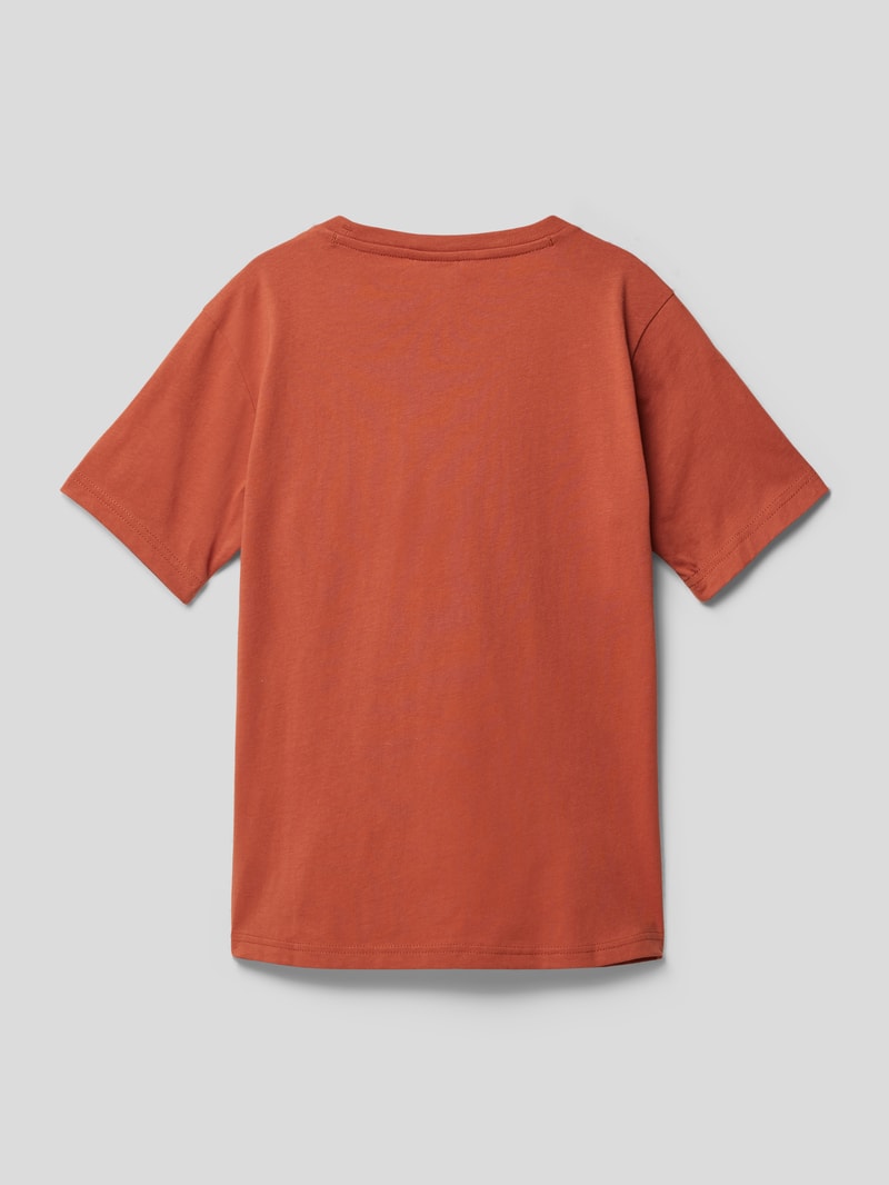 T-Shirt mit Logo-Print Modell 'Rochester' in rostrot