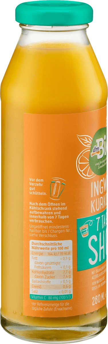 7 Tage Shot Ingwer Kurkuma, 280 ml